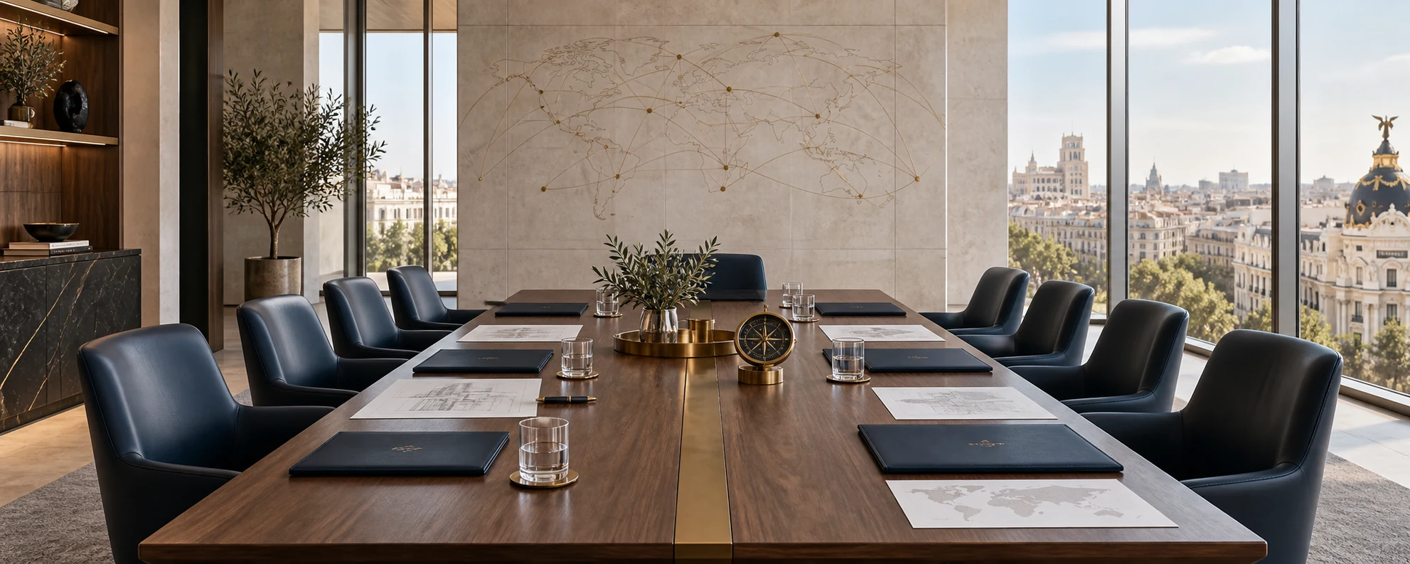 Meeting room representing Prime Madrid Group international network of strategic partners