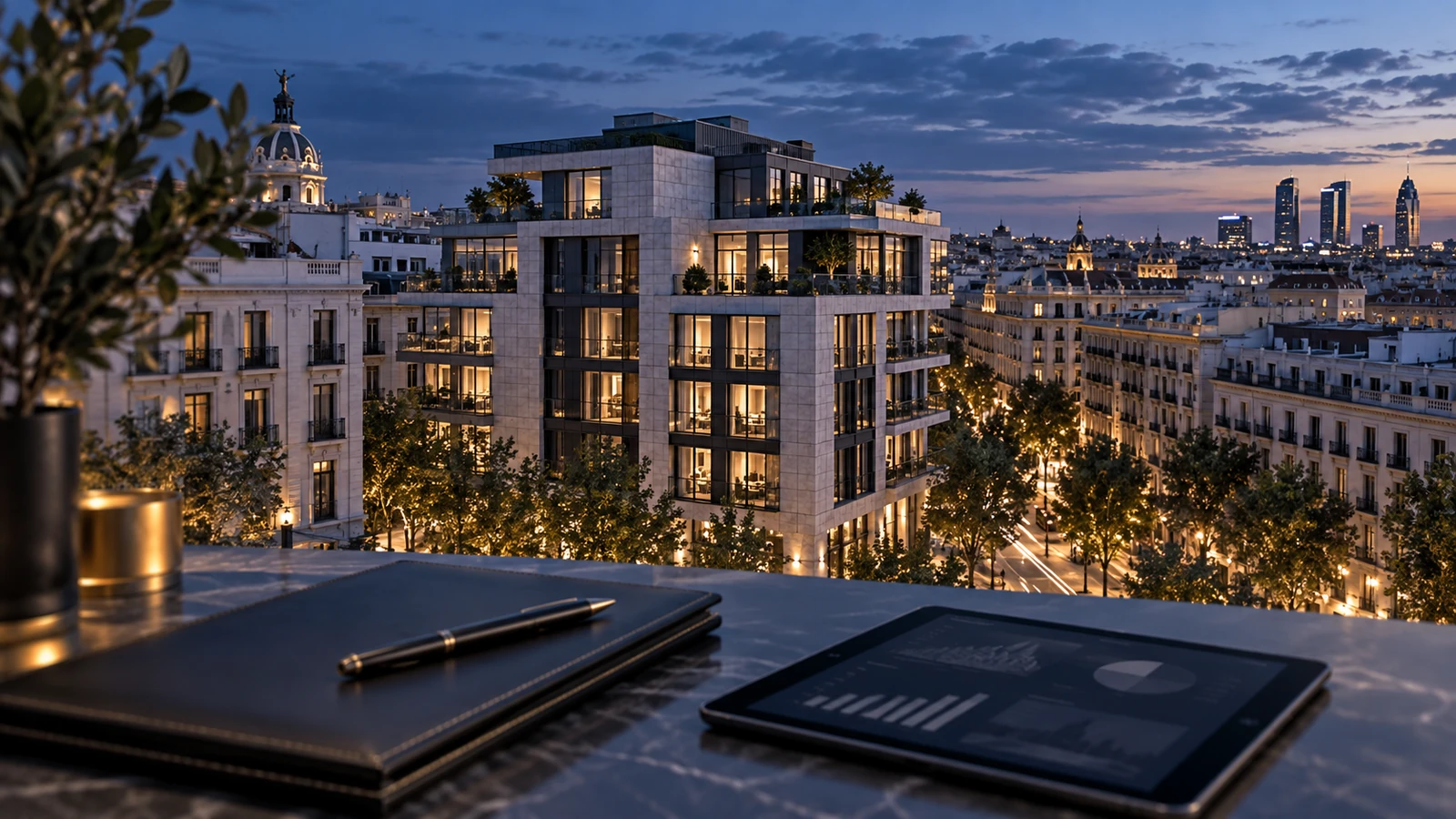 Selected urban real estate asset under investment analysis